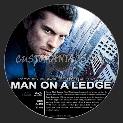 Man on a Ledge blu-ray label