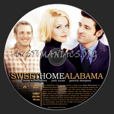 Sweet Home Alabama dvd label