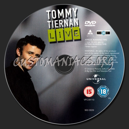 Tommy Tiernan Live dvd label