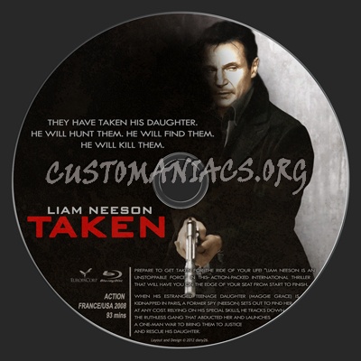 Taken blu-ray label