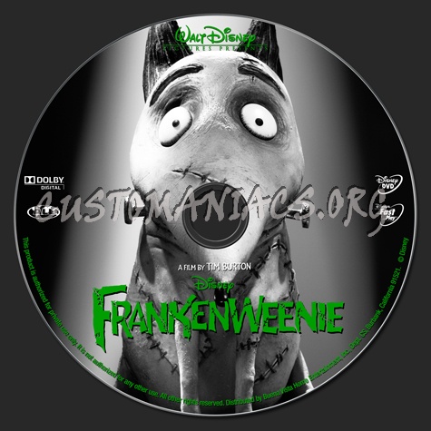 Frankenweenie dvd label