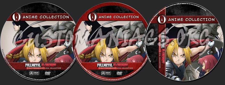 Anime Collection Full Metal Alchemist Brotherhood OVA Collection dvd label