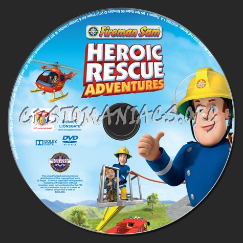 Fireman Sam Heroic Rescue Adventures dvd label