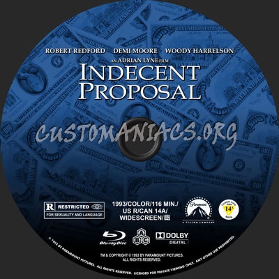 Indecent Proposal blu-ray label