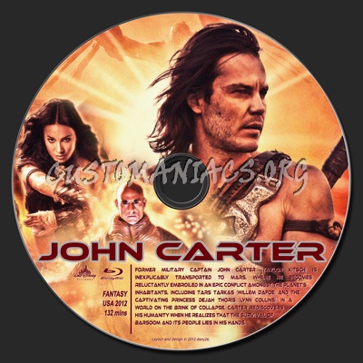 John Carter blu-ray label