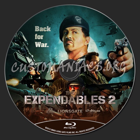 The Expendables 2 blu-ray label