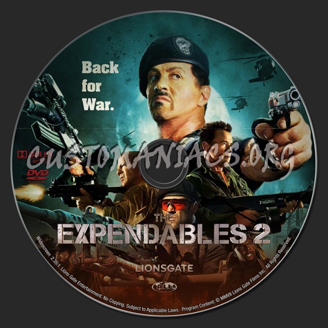 The Expendables 2 dvd label