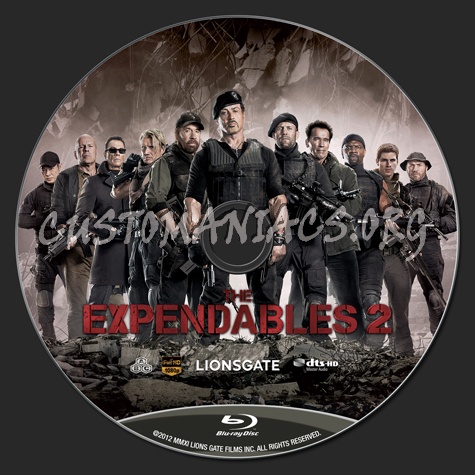 The Expendables 2 blu-ray label