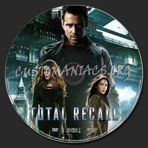 Total Recall 2012 dvd label