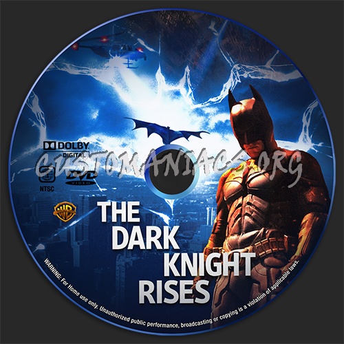 The Dark Knight Rises dvd label