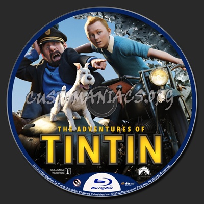 The Adventures of Tintin blu-ray label