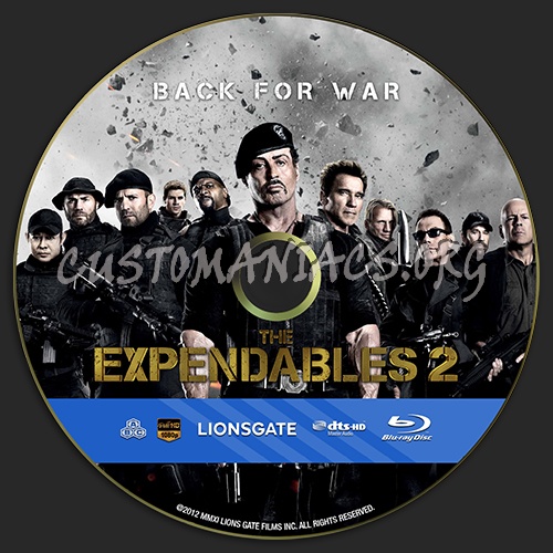 The Expendables 2 blu-ray label