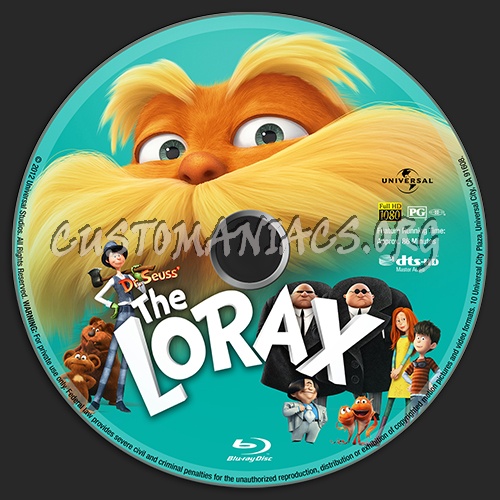 The Lorax blu-ray label