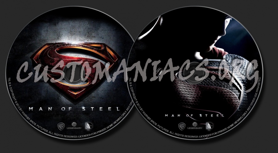Man of Steel dvd label