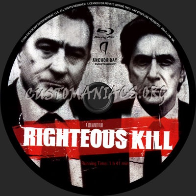 Righteous Kill blu-ray label