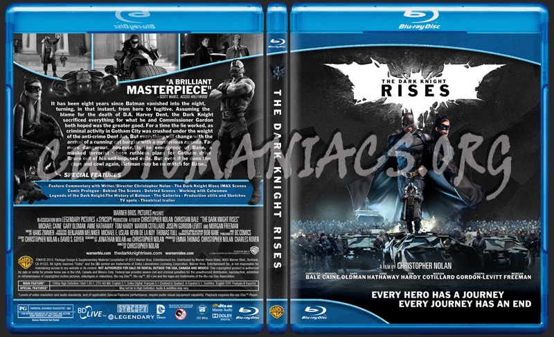 The Dark Knight Rises blu-ray cover