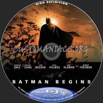 Batman Begins blu-ray label