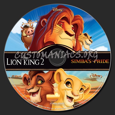 The Lion King 2 Simba's Pride blu-ray label