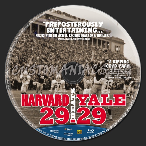 Harvard Beats Yale 29-29 blu-ray label