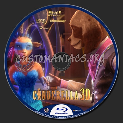 Cinderella 3D aka Cendrillon blu-ray label