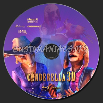 Cinderella 3D aka Cendrillon blu-ray label