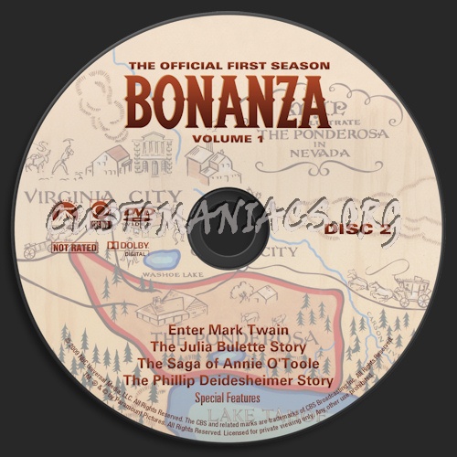 Bonanza Season 1 Volume 1 dvd label