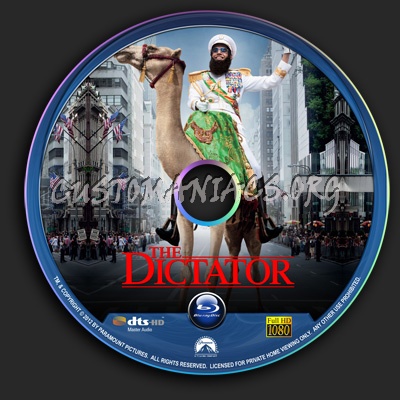 The Dictator blu-ray label