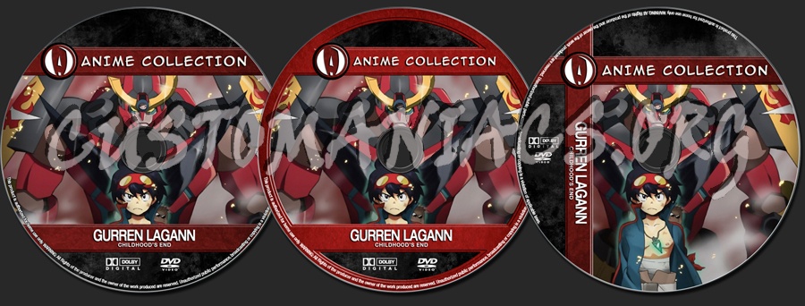 Anime Collection Gurren Lagann Childhood's End dvd label