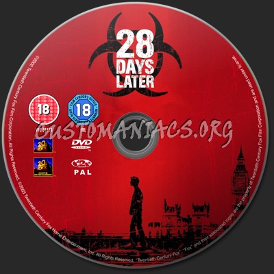 28 Days Later... dvd label