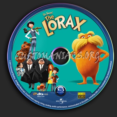 Dr. Seuss' The Lorax blu-ray label