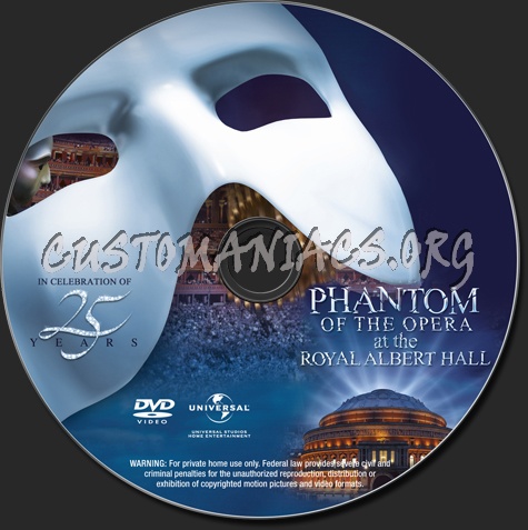 Phantom of the opera at the royal albert hall dvd label