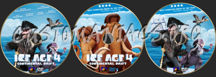 Ice Age 4 Continental Drift dvd label