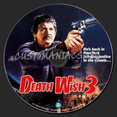 Death Wish 3 blu-ray label