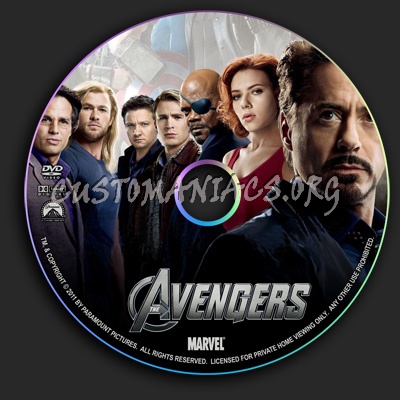 The Avengers dvd label