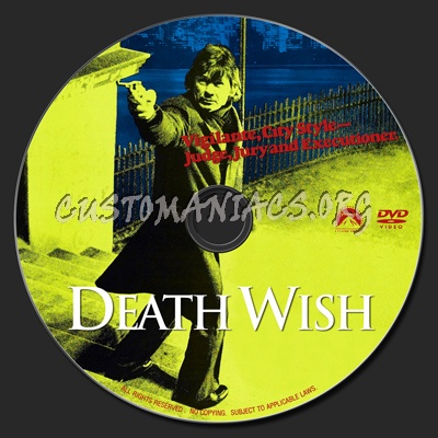 Death Wish (1974) dvd label