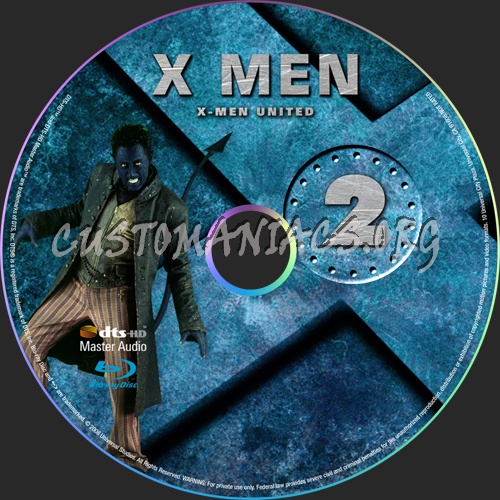 X Men 2 : United blu-ray label