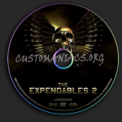 The Expendables 2 dvd label