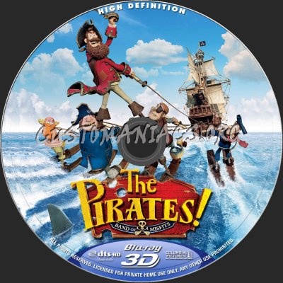 The Pirates! Band Of Misfits (2D+3D) blu-ray label