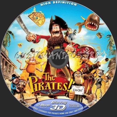 The Pirates! Band Of Misfits (2D+3D) blu-ray label