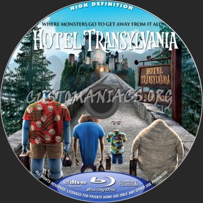 Hotel Transylvania (2D+3D) blu-ray label