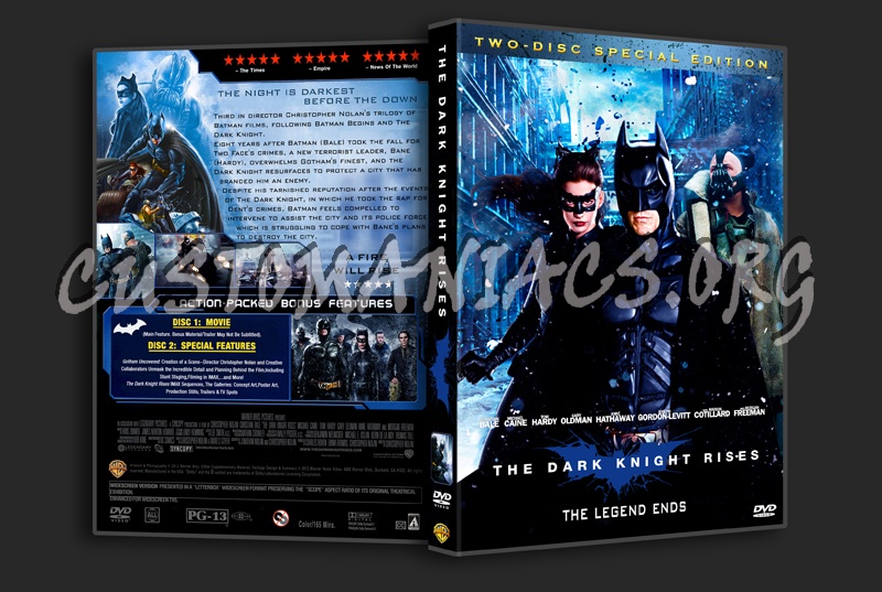 The Dark Knight Rises dvd cover