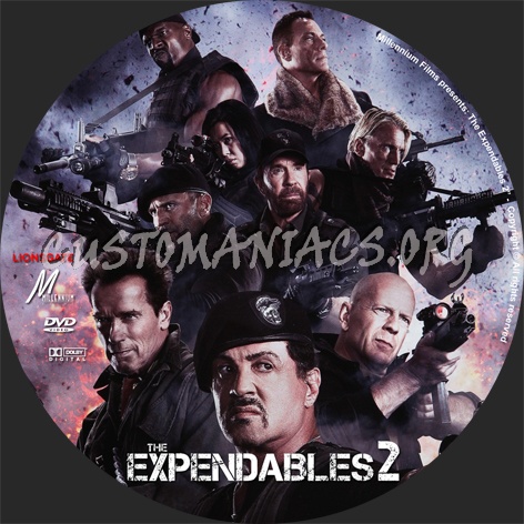 The Expendables 2 dvd label