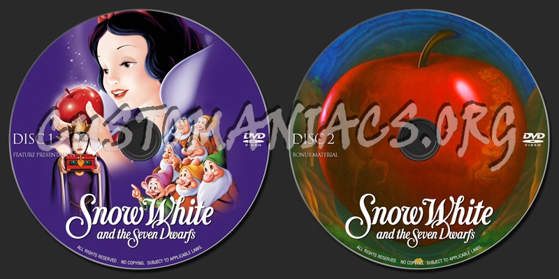 Snow White And The Seven Dwarfs (1937) dvd label