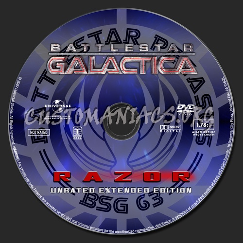 Battlestar Galactica Razor dvd label