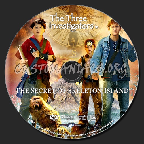 The Three Investigators In The Secret Of Skeleton Island dvd label