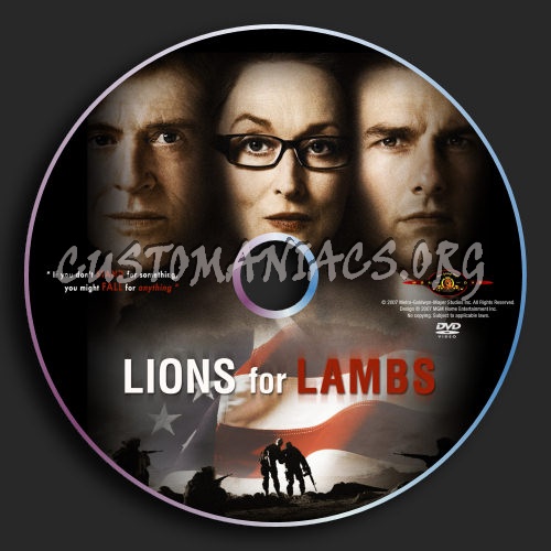 Lions For Lambs dvd label