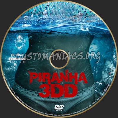 Piranha 3DD dvd label