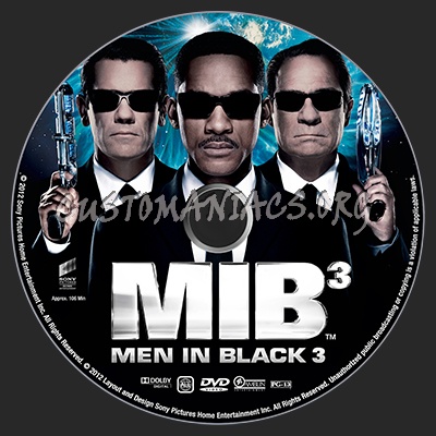 Men in Black 3 dvd label