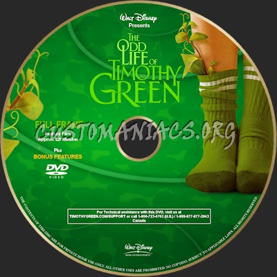 The Odd Life of Timothy Green dvd label