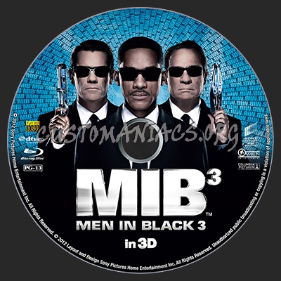 Men in Black 3 ( in 3D ) blu-ray label